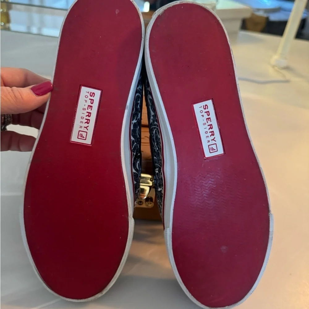 Sperry Red and Black Top-Sider Size 7.5